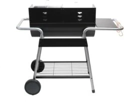 NATERIAL - Barbecue à Charbon ICARUS - Chariot 10 Personnes - H.92 X L.110 X P.61 Cm - Acier Peint - Zwart - BBQ Angulaire Sans Couvercle -Grill Feu Maison 1200x1011