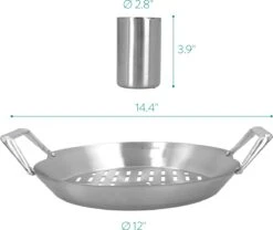 Grille à Rôtir Poulet Navaris Pour BBQ - Grille à Poulet En Acier Inoxydable - Grille Avec égouttoir D'un Diamètre De 30,5 Cm - Rôtissage De Poulet Debout -Grill Feu Maison 1200x1012