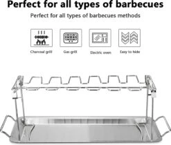 Doodadeals® | Poussin Grillé De Premium Supérieure | ACIER INOXYDABLE | Pour 12 Pilons De Kip | Marinade Et Plat De Service -Grill Feu Maison 1200x1019