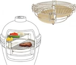 PROKING Divide & Conquer - Système De Cuisson à Multi Niveaux - Kamado - BBQ - Barbecue - Large 21 Pouces -Grill Feu Maison 1200x1021 2