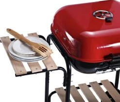 Outsunny Charcoal Grill Grill Chariot Station De Gril Gril Sur Pied Gril Avec Protection Contre Le Vent 3x étagère 846-043 -Grill Feu Maison 1200x1021