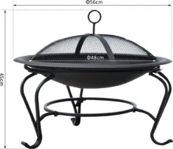 Outsunny Fire Bol Cheminée Foyer Pour Charbon De Bois Avec Protection Contre Les étincelles Rond 842-024 17 Outsunny Fire Bol Cheminée Foyer Pour Charbon De Bois Avec Protection Contre Les étincelles Rond 842-024 -Grill Feu Maison 1200x1036