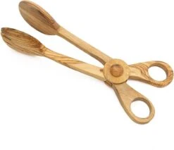 ArtisRaw Pince En Bois D'olivier 26cm - Pince à Salade - Pince à Viande - Pince à Pain Grillé - Pince De Cuisine - Pince à Barbecue