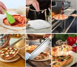 Brango Pizza Baker Accessoires De Vêtements Pour Bébé 2 Pièces - Cuillère à Pizza - Brosse En Siliconen - Préparer Et Cuire La Pizza - Aluminium - Bois - Siliconen -Grill Feu Maison 1200x1043 4