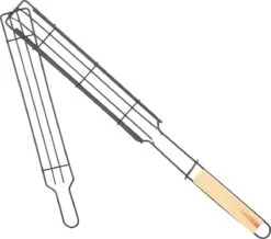 Grille Krumble Grill - BBQ - Set De 2 - Panier Grill - Accessoires Barbecue - Grille Légumes - Pince BBQ - Panier Poisson - Panier Viande - Panier Brochette - Ustensiles De Cuisine - Acier Inoxydable - Bois - 5 X 49 X 3,5 Cm -Grill Feu Maison 1200x1058 2