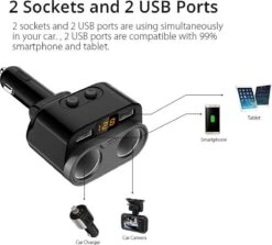 Répartiteur D'allume-cigare De Voiture - Entrée USB De Voiture - 2 Prises De Cigarette - Chargeur De Voiture - Chargeur USB C -Grill Feu Maison 1200x1085 2