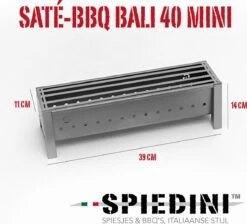 Spiedini Saté-bbq Bali 40 Mini - Petit Barbecue à Charbon étroit Avec Grille Horizontale Pour Satay Ou Autres Brochettes - 40 Cm De Long, 11 Cm De Large, 14 Cm De Haut - Idéal Pour Jardin Ou Cheminée, Ou Balcon - Matériau : Fer Aluminisé 17 Spiedini Saté-bbq Bali 40 Mini - Petit Barbecue à Charbon étroit Avec Grille Horizontale Pour Satay Ou Autres Brochettes - 40 Cm De Long, 11 Cm De Large, 14 Cm De Haut - Idéal Pour Jardin Ou Cheminée, Ou Balcon - Matériau : Fer Aluminisé -Grill Feu Maison 1200x1086