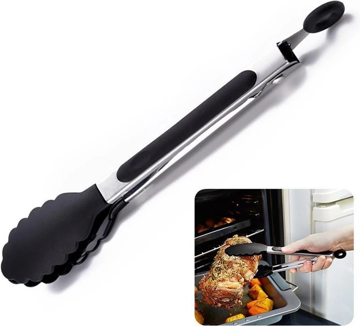 Pinces De Cuisine - Acier Inoxydable - Pinces De Cuisine - Buffet - Salade - Pinces De Service à Poignée - Sécurité Alimentaire - Barbecue En Siliconen - 1 Pièce 1 Pinces De Cuisine - Acier Inoxydable - Pinces De Cuisine - Buffet - Salade - Pinces De Service à Poignée - Sécurité Alimentaire - Barbecue En Siliconen - 1 Pièce