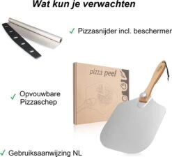 Pelle à Pizza - Incl. Coupe- Pizza - Pliable - Spatule à Pizza - Pelle à Pizza - Qwality à Gâteau - Qwality -Grill Feu Maison 1200x1095 3