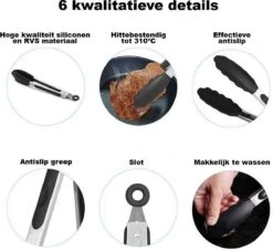 Pince En Silicone Pour Barbecue - Pince De Cuisine - Pince à Servir - Pince à Salade - Pince à Barbecue - Noir 35cm - Pince à Barbecue - Pince à Viande -Grill Feu Maison 1200x1102 3