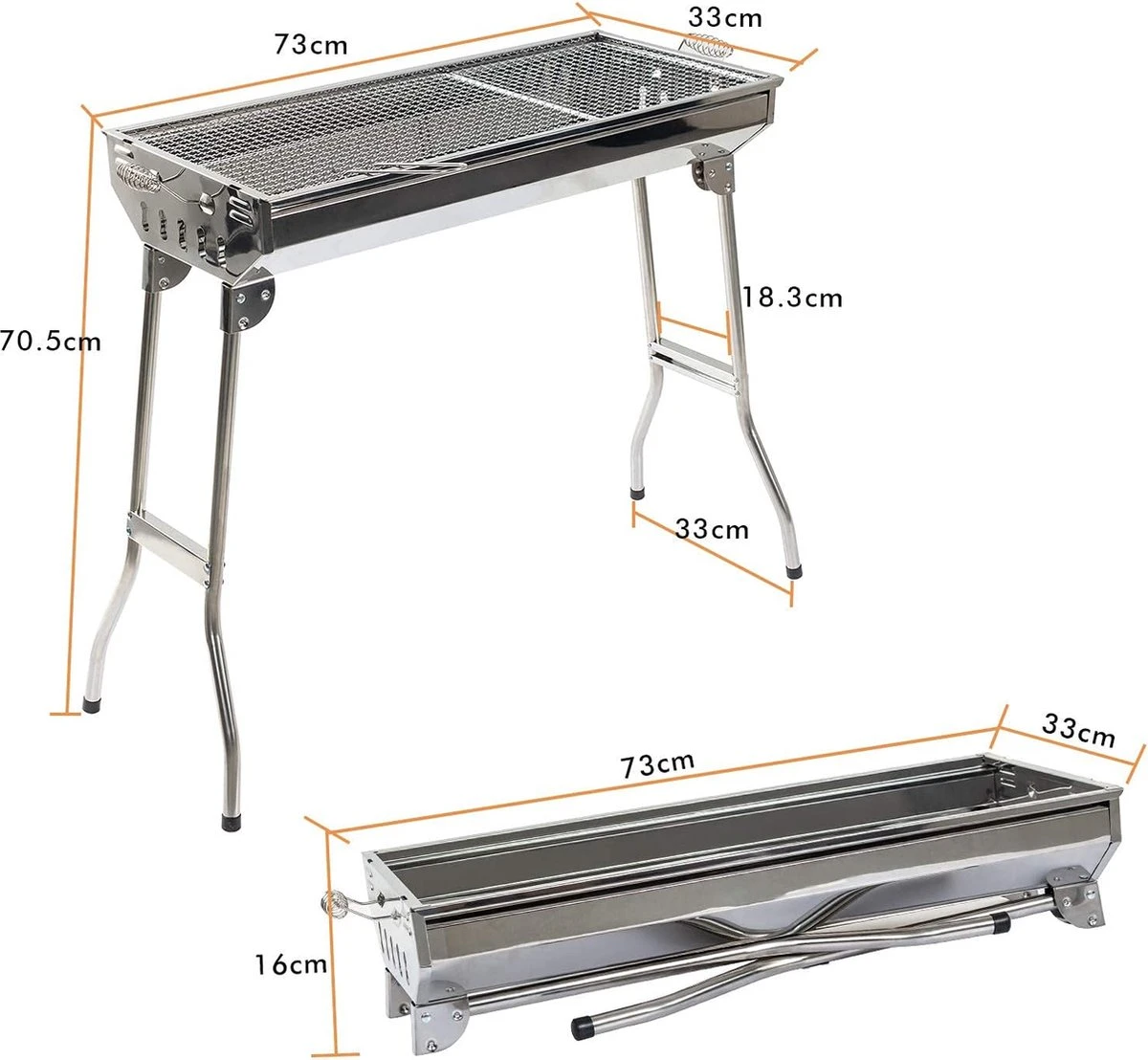 Gril De Carbone D'acier Inoxydable De Requin De Grand-mère, Gril Plein Air Pliable Portatif De Barbecue, Approprié à La Partie De BBQ De 5-10 Personnes 6 Gril De Carbone D'acier Inoxydable De Requin De Grand-mère, Gril Plein Air Pliable Portatif De Barbecue, Approprié à La Partie De BBQ De 5-10 Personnes – Image 6