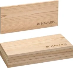 Navaris 6x Bois à Fumer Pour Barbecue - Set De 6 Planches à Fumer En Bois - 30x15 Cm - En Bois De Cèdre