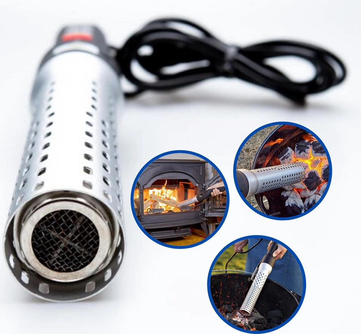 Briquet électrique Pour Barbecue - Démarreur Pour Barbecue - Looftlighter - Convient Pour Le Charbon De Bois Et Les Briquettes - Accessoires De Barbecue - Acier Inoxydable 4 Briquet électrique Pour Barbecue - Démarreur Pour Barbecue - Looftlighter - Convient Pour Le Charbon De Bois Et Les Briquettes - Accessoires De Barbecue - Acier Inoxydable – Image 4