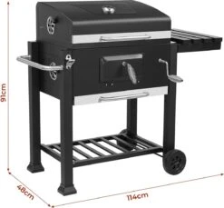 Barbecue - Bbq Charbon De Bois - Grill Chariot Émaillé - Chariot Bbq - 113X53,5X100 Cm, Avec Ouvre - Thermomètre - Cendrier Amovible - Crochet - Planches - Feuille De Charbon De Bois - 3 Grilles - 2 Roues 7 Barbecue - Bbq Charbon De Bois - Grill Chariot Émaillé - Chariot Bbq - 113X53,5X100 Cm, Avec Ouvre - Thermomètre - Cendrier Amovible - Crochet - Planches - Feuille De Charbon De Bois - 3 Grilles - 2 Roues -Grill Feu Maison 1200x1114 1