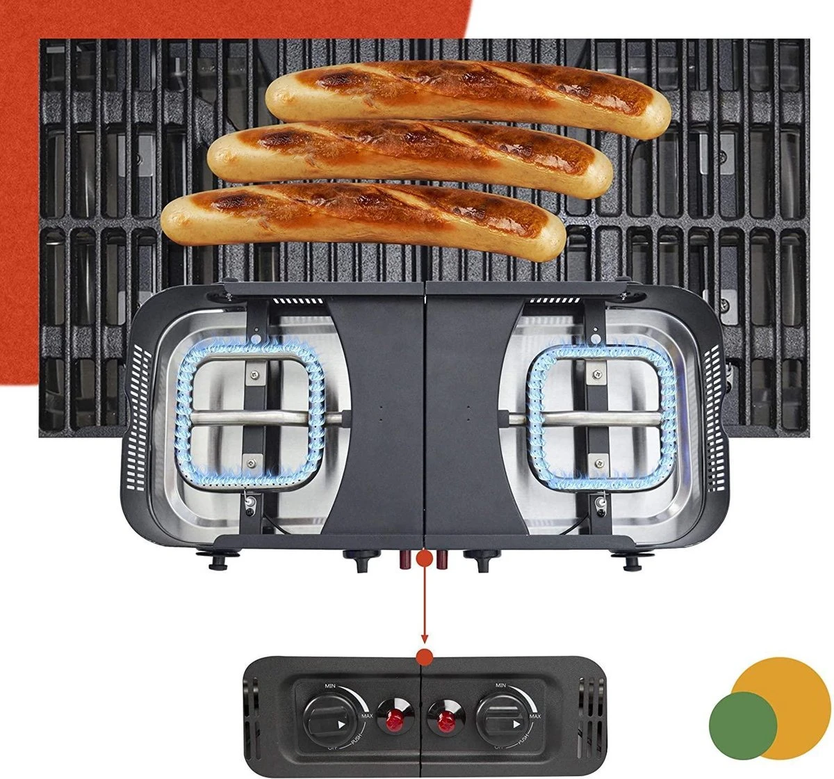 Barbecue à Gaz - Barbecue à Gaz Pliable Zinaps Barbecue à Gaz à 2 Brûleurs Avec Pliage De 3,3 KW à Emporter Avec Sac De Transport Pour Pique-niques, Balcons Et Plus Pour Cartouches De Gaz Normales 5 Kg Et 11 Kg - (WK 02124) 4 Barbecue à Gaz - Barbecue à Gaz Pliable Zinaps Barbecue à Gaz à 2 Brûleurs Avec Pliage De 3,3 KW à Emporter Avec Sac De Transport Pour Pique-niques, Balcons Et Plus Pour Cartouches De Gaz Normales 5 Kg Et 11 Kg - (WK 02124) – Image 4