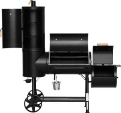 Mustang Fumoir Déporté Georgia XXL - Fumoir - FumoirBarbecue - Barbecue - Bois - Charbon De Bois - Fil D'acier émaillé épais - XXL - 119 KG ! - 175x70x192cm