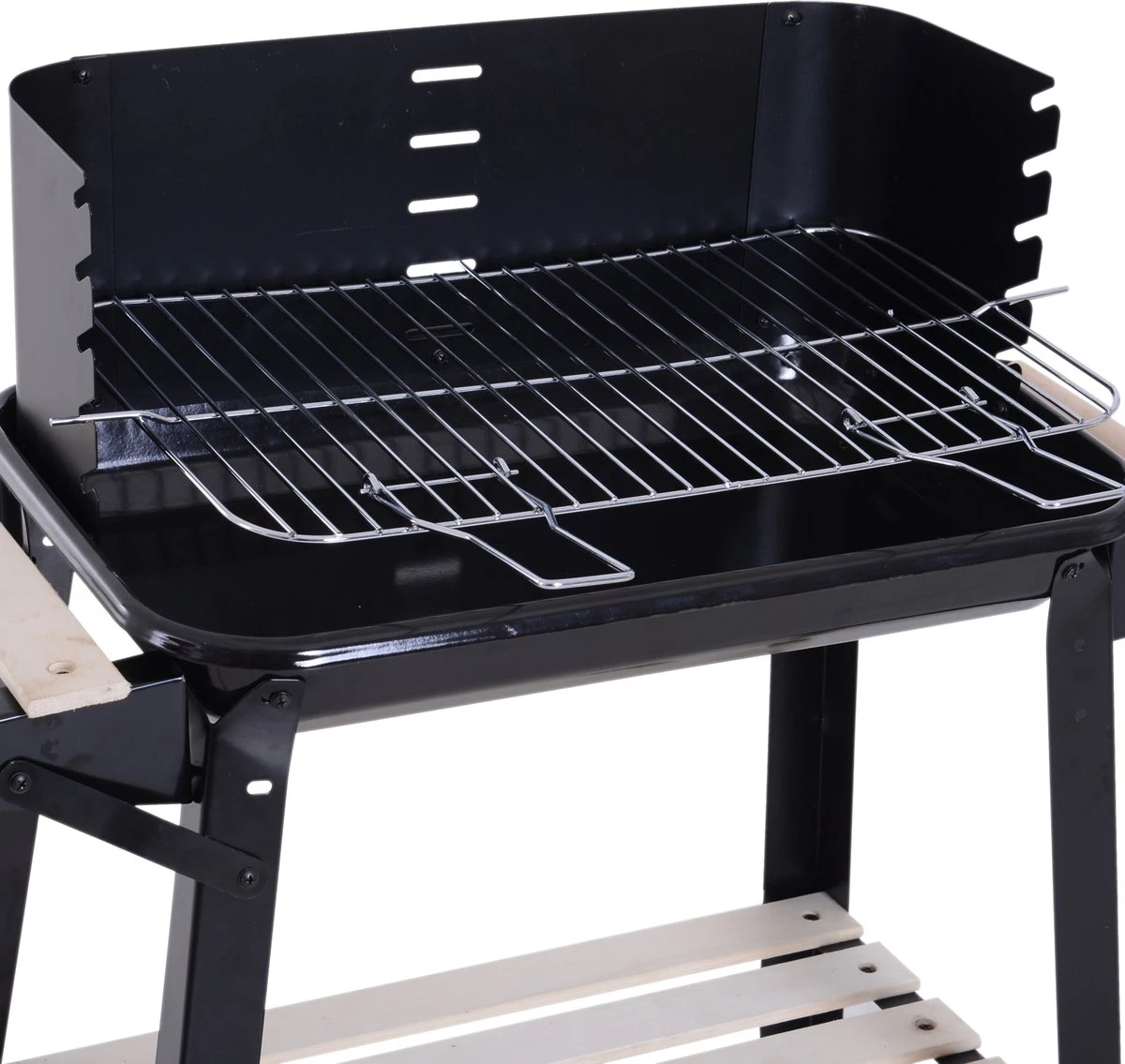 Station De Grillades Sur Chariot Outsunny Barbecue Autoportant Avec Pare-vent 2 X étagère Réglable En Hauteur 846-032 3 Station De Grillades Sur Chariot Outsunny Barbecue Autoportant Avec Pare-vent 2 X étagère Réglable En Hauteur 846-032 – Image 3