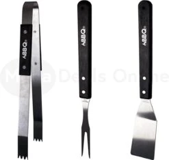 Ensemble D'ustensiles De Barbecue - Ensemble De BBQ- Outils De BBQ - Acier Inoxydable - Zwart