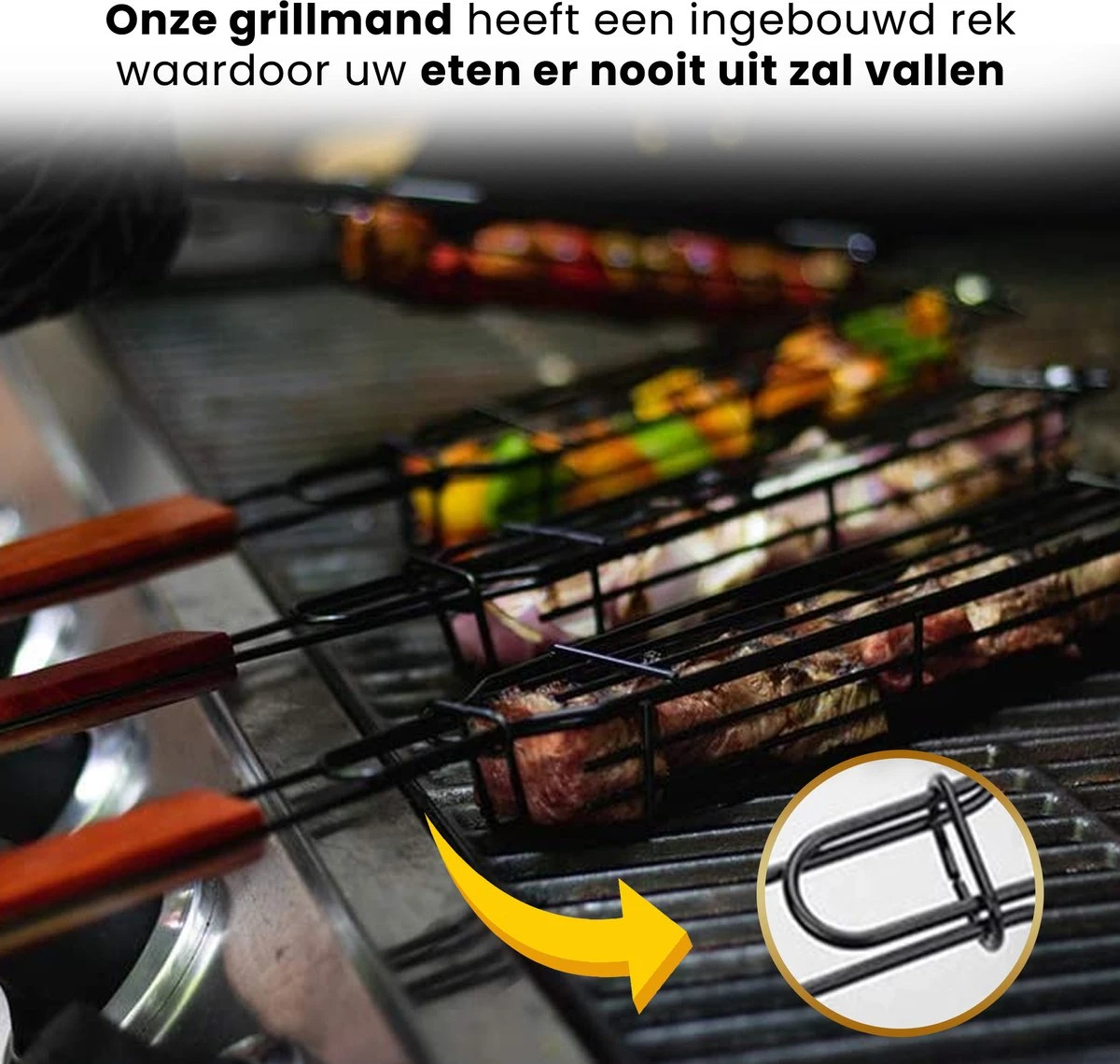 PROKING BBQ Grill Rack Clamp Basket - Accessoires Barbecue - Viande - Poisson - Vega - Set De 2 Pièces 2 PROKING BBQ Grill Rack Clamp Basket - Accessoires Barbecue - Viande - Poisson - Vega - Set De 2 Pièces – Image 2