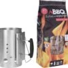 Briquettes Pour BBQ /allume-charbon Avec Manche En Plastique 30 Cm - Y Compris 80x Allume-feux Pour BBQ