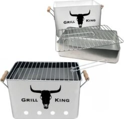 MikaMax - Barbecue Au Charbon De Bois Grill King - Acier Inoxydable - Comprend Un Cendrier Amovible Et Des Poignées Pliables -Grill Feu Maison 1200x1150