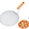 Pelle à Pizza Ronde En Acier Inoxydable Pour Barbecue Ou Four - Manche En Bois 25cm Pelle à Pizza - Spatule à Pizza - Spatule - Pelle à Gâteau