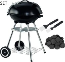 Barbecue à Charbon De Bois XL 47 CM Comprenant 4 KG De Briquettes Et 2 Glands De Marinade Et Housse De Barbecue - Pack économique - Barbecue à Boules