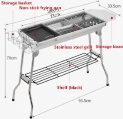 Borvat® | Barbecue Et Friture Barbecue à Dual Usage | Barbecue Au Charbon Extérieur Portable | Convient Pour 5 à 10 Personnes En Marche, Pique-nique, Camping, Barbecue. -Grill Feu Maison 1200x1154