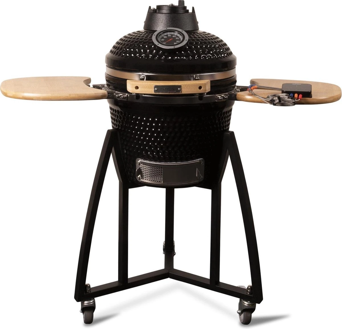 Patton - Kamado 16 - Premium Black - Barbecue En Céramique - Avec Indicateur De Température à Cœur Bluetooth - éclairage LED - Moyen - Complet - Noir 1 Patton - Kamado 16 - Premium Black - Barbecue En Céramique - Avec Indicateur De Température à Cœur Bluetooth - éclairage LED - Moyen - Complet - Noir