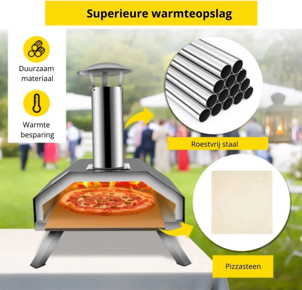Four à Pizza Vevor® - Four à Pizza Professionnel - Cuisine D'extérieur - Pizza Gourmet - Barbecue - Acier Inoxydable - Jusqu'à 600°C - Sac De Transport Inclus 4 Four à Pizza Vevor® - Four à Pizza Professionnel - Cuisine D'extérieur - Pizza Gourmet - Barbecue - Acier Inoxydable - Jusqu'à 600°C - Sac De Transport Inclus – Image 4