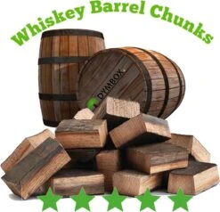 Morceaux De Baril De Whisky De 1,5 Kg|Fûts De Whisky En Bois De Chêne Pour Le BBQ Kamado |Fumoir| Non Traité |Boîte Dym