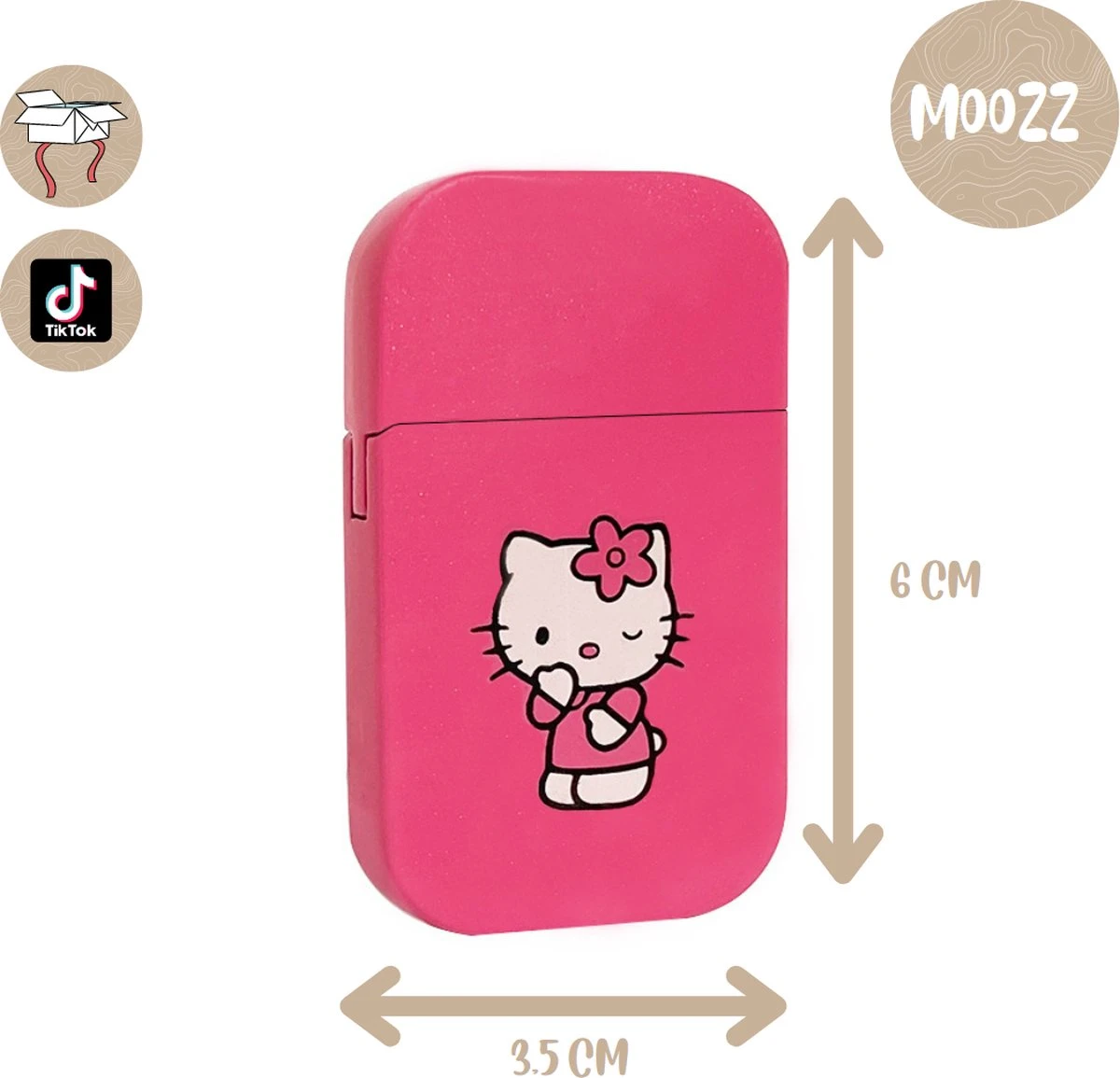 Briquet Moozz® Hello Kitty Avec Flamme Rose - Connu De TikTok - Rechargeable Et Coupe-vent 1 Briquet Moozz® Hello Kitty Avec Flamme Rose - Connu De TikTok - Rechargeable Et Coupe-vent