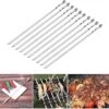 Brochettes De Barbecue – Barbecue Plat/Kebab/Saté Stylos Ensemble De Brochettes En Métal – Pics à Saté 10 Pièces