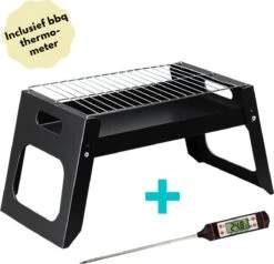 BBQ De Table Portable De Lynnz Avec Thermomètre GRATUIT - Pour Balcon Ou Camping - Barbecue à Charbon - Barbecue De Table - Barbecue - Mini - Barbecue - Grill