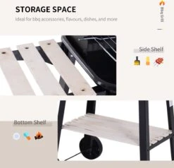 Station De Grillades Sur Chariot Outsunny Barbecue Autoportant Avec Pare-vent 2 X étagère Réglable En Hauteur 846-032 26 Station De Grillades Sur Chariot Outsunny Barbecue Autoportant Avec Pare-vent 2 X étagère Réglable En Hauteur 846-032 -Grill Feu Maison 1200x1158 4