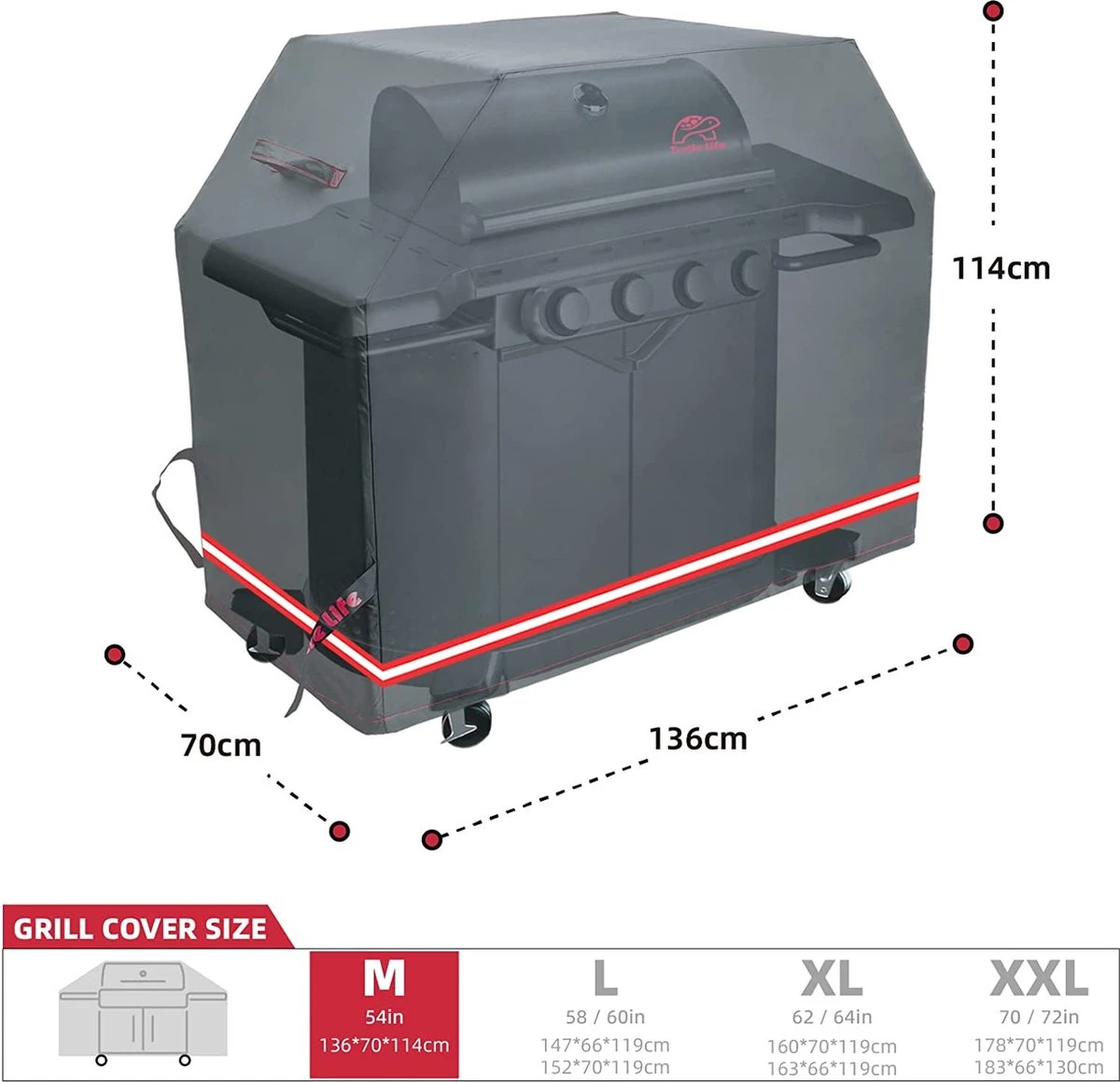 Couverture De Barbecue Life Couverture De Gril étanche Pour 3-4 Brûleurs La Couverture De Gril à Gaz Ne Se Décolore Pas Dans Les 2 Ans Noir 136 X 70 X 114 Cm 2 Couverture De Barbecue Life Couverture De Gril étanche Pour 3-4 Brûleurs La Couverture De Gril à Gaz Ne Se Décolore Pas Dans Les 2 Ans Noir 136 X 70 X 114 Cm – Image 2