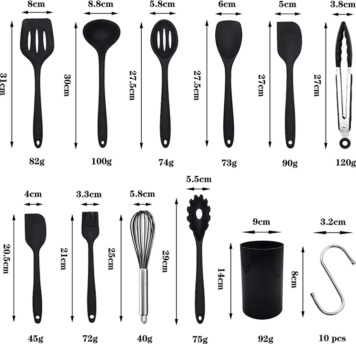 21 Pièces Ustensiles De Cuisine En Silicone Ustensiles De Cuisine Set Spatule Fouet Pinces Cuillère Ustensiles De Cuisine Pour La Cuisson, La Cuisson Et Le Mélange 4 21 Pièces Ustensiles De Cuisine En Silicone Ustensiles De Cuisine Set Spatule Fouet Pinces Cuillère Ustensiles De Cuisine Pour La Cuisson, La Cuisson Et Le Mélange – Image 4