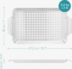 Grille Et Plateau De BBQ Navaris - Grille De Barbecue Pour Viande, Poisson Et Légumes - Convient Au Four Et Au Barbecue - Grille De Barbecue Rectangulaire -Grill Feu Maison 1200x1160 9