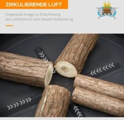 Outsunny Brasero Brasero Avec Grille De Protection Contre Les étincelles Barbecue De Jardin Noir + Marron 842-172 -Grill Feu Maison 1200x1163 2