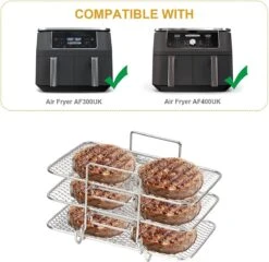 Support De Friteuse à Air Compatible Avec La Friteuse à Air Ninja Dual Air Accessoires De Vêtements Pour Bébé Air / Dual Zone / Rack -Grill Feu Maison 1200x1168 3