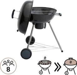 NATERIAL - Barbecue à Charbon PHOENIX ALPHA II - 8 Personnes - Ø 57 Cm - H. 97 Cm - Acier émaillé - Zwart - Kogelbarbecue -Grill Feu Maison 1200x1169 1