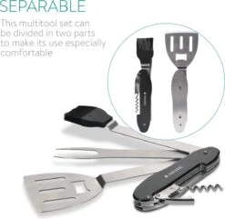 Outil Multifonction Pour BBQ Navaris 5 En 1 - Ensemble Barbecue Pliable - Fourchette, Spatule, Brosse En Silicone, Tire-bouchon, Décapsuleur - Acier Inoxydable -Grill Feu Maison 1200x1170 2