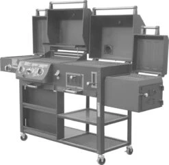 Barbecue Combiné El Fuego Arizona - Barbecue - Bbq - Zwart - Grille De Cuisson En Fonte Et Acier Chromé - 83 Kg - Dimensions Environ 203 X 127 X 60 Cm -Grill Feu Maison 1200x1170