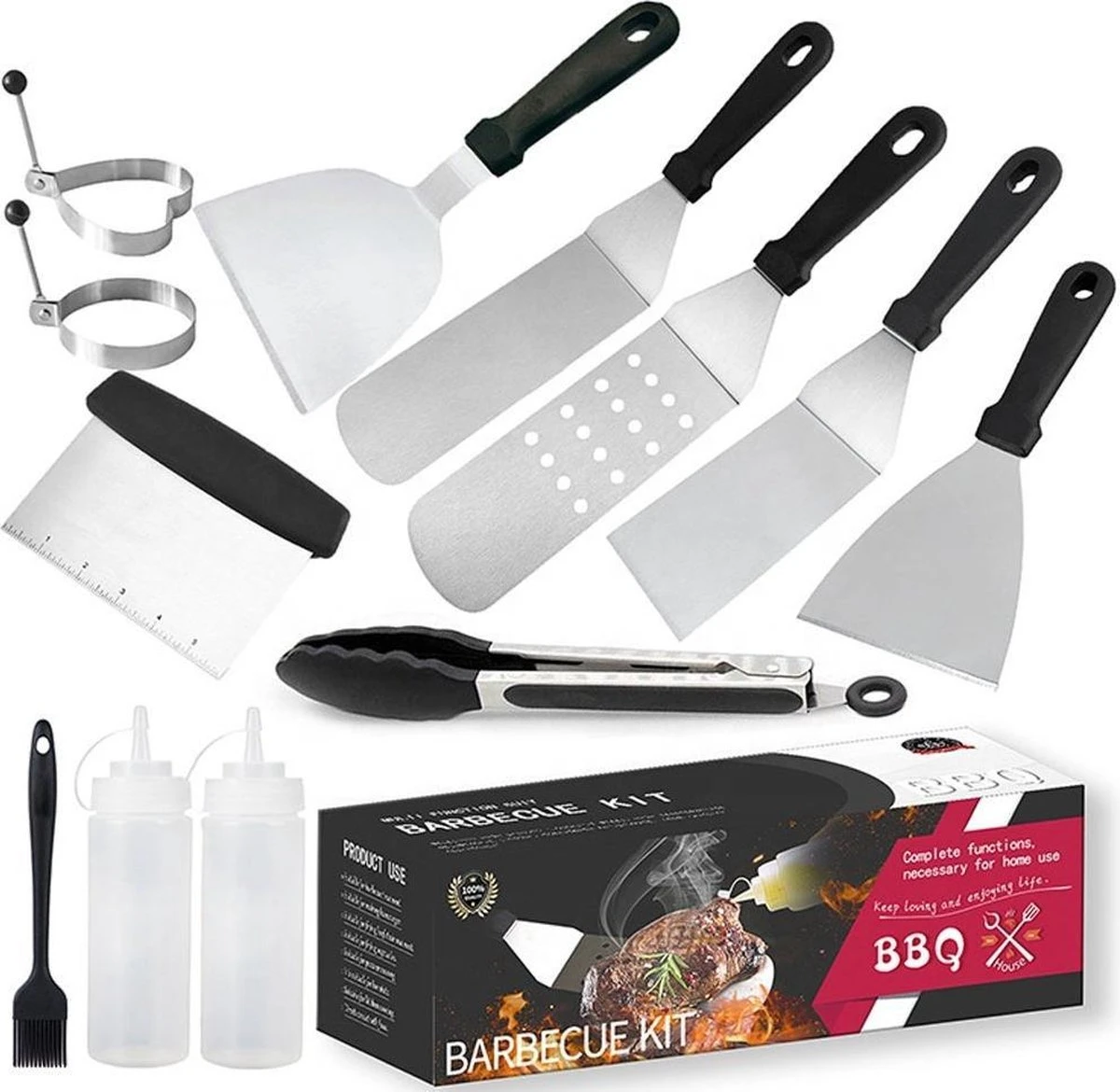 Rs & K 12 Pièces De Luxe Pour BBQ Set D' Accessoires De Vêtements Pour Bébé En Acier Inoxydable - Outil Barbecue Set - Dans Un Sac Pratique De Stockage 1 Rs & K 12 Pièces De Luxe Pour BBQ Set D' Accessoires De Vêtements Pour Bébé En Acier Inoxydable - Outil Barbecue Set - Dans Un Sac Pratique De Stockage