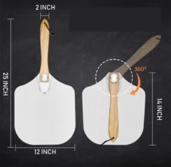 Brango Pizza Baker Accessoires De Vêtements Pour Bébé 2 Pièces - Cuillère à Pizza - Brosse En Siliconen - Préparer Et Cuire La Pizza - Aluminium - Bois - Siliconen -Grill Feu Maison 1200x1170 5