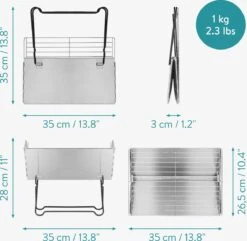 BBQ Pliable Navaris Avec Sac De Transport - Mini Barbecue 35x26,5x24,5 Cm - Grille En Acier Inoxydable - Pour L'extérieur -Grill Feu Maison 1200x1173 1
