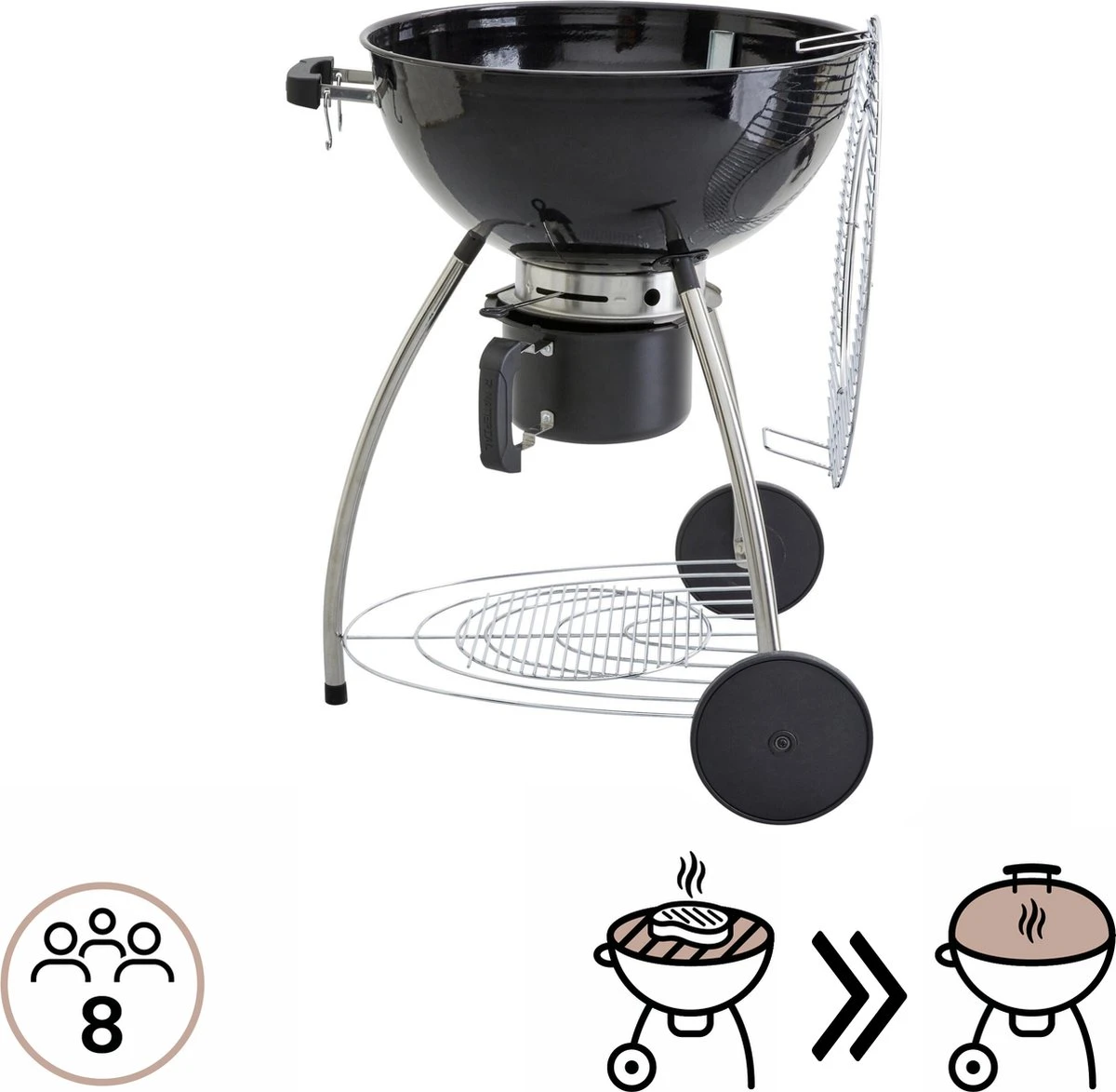 NATERIAL - Barbecue à Charbon PHOENIX BETA II - 8 Personnes - Ø 57 Cm - H. 108 Cm - Acier émaillé - Zwart - Kogelbarbecue 3 NATERIAL - Barbecue à Charbon PHOENIX BETA II - 8 Personnes - Ø 57 Cm - H. 108 Cm - Acier émaillé - Zwart - Kogelbarbecue – Image 3