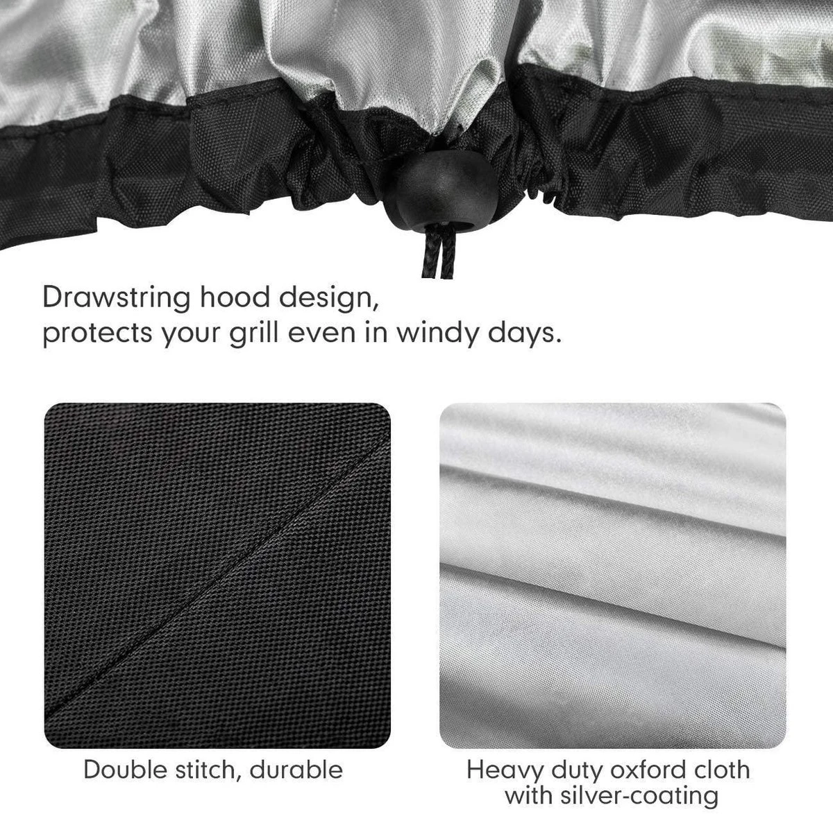 Housse De Grille Grille À Gaz Housse De Barbecue Housse De BBQ Étanche Housse De Protection Capot Grill Bâche Pour Weber Brinkmann Char Broil Holland Jenn Air (147x61x117cm) - Zwart 2 Housse De Grille Grille À Gaz Housse De Barbecue Housse De BBQ Étanche Housse De Protection Capot Grill Bâche Pour Weber Brinkmann Char Broil Holland Jenn Air (147x61x117cm) - Zwart – Image 2