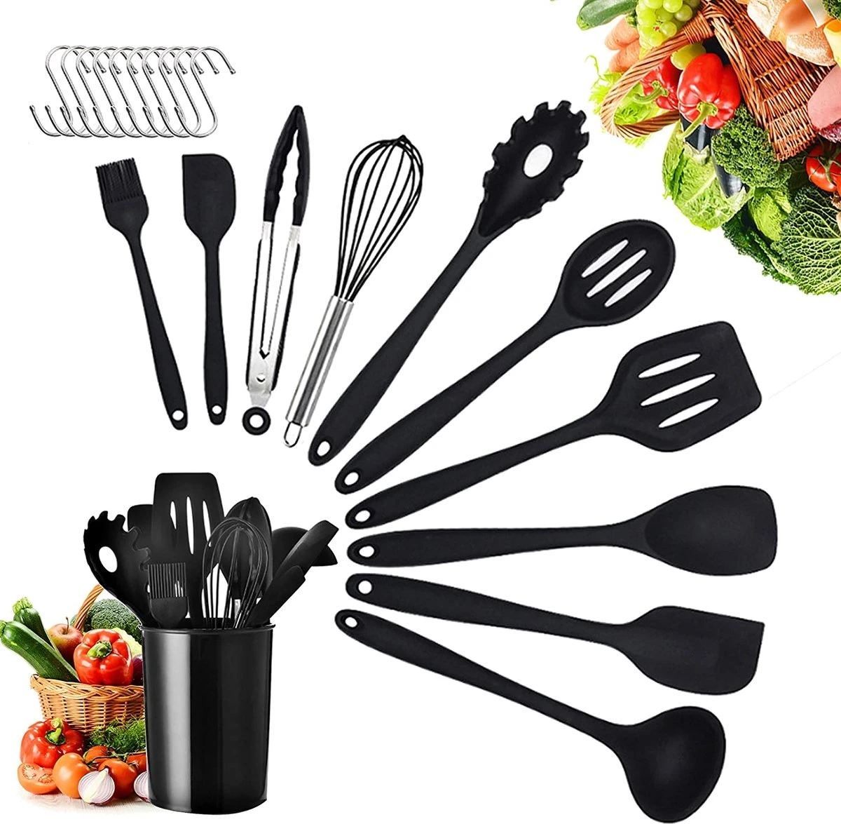 21 Pièces Ustensiles De Cuisine En Silicone Ustensiles De Cuisine Set Spatule Fouet Pinces Cuillère Ustensiles De Cuisine Pour La Cuisson, La Cuisson Et Le Mélange 1 21 Pièces Ustensiles De Cuisine En Silicone Ustensiles De Cuisine Set Spatule Fouet Pinces Cuillère Ustensiles De Cuisine Pour La Cuisson, La Cuisson Et Le Mélange