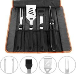 Deuba Ensemble De 4 Couverts Pour BBQ En Acier Inoxydable Avec Sac De Rangement Ensemble De Barbecue Accessoires De Vêtements Pour Bébé -Grill Feu Maison 1200x1175 5